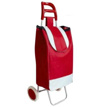 Imagem de Carrinho De Mão Dobrável Multiuso Compras Feira Com Rodas Suporta ate 