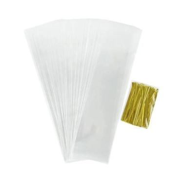 Imagem de Sacos De Celofane Transparentes Longos Para Embalagem De Doces, Biscoi