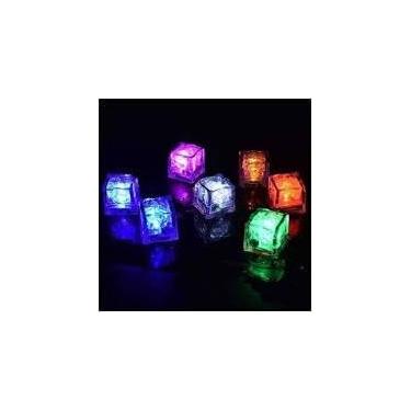 Imagem de Copo longo de LED sensor de água e Botão (15cm X 6cm) 250ml Caneca Bebida Balada Bar Luz Brilho(Kit 6 Cubos de Gelo LED)