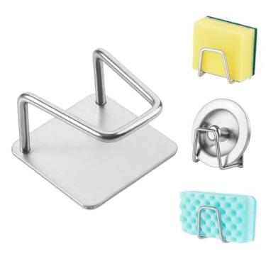 Imagem de Gancho Suporte Porta Esponja Aço Inox Adesivo para Pia Parede Cozinha Premium