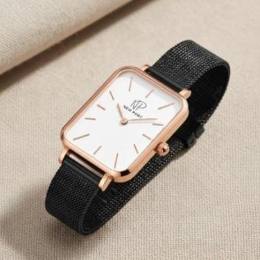 Imagem de Relógio Feminino Quadrado Vermont Black and White New Port-Feminino