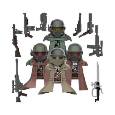 Imagem de Mini Figuras De Ação Para Meninos, Blocos De Montar, Capacete NCR, Arm