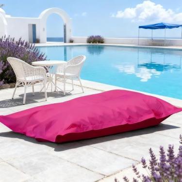 Imagem de Saco de feijão flutuante para piscina sem enchimento - saco de feijão reutilizável para natação - saco de feijão com listras ao ar livre capa de pufe - cadeira de sala de jogos de água (cor: rosa
