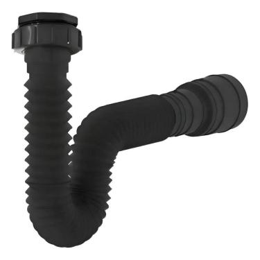 Imagem de Delflex Sifão Universal Sanfonado 70X4Cm Preto De Plástico