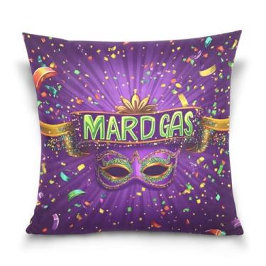 Imagem de Blueangle Capas de almofada de máscara de carnaval - 50 x 50 cm, decoração de férias de fazenda para sofá de casa (540)