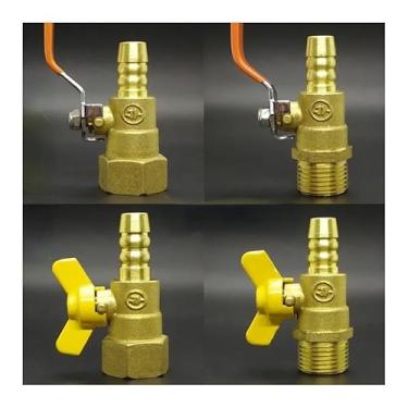 Imagem de 1/10.2 cm 3/20.3 cm 1/5.1 cm macho fêmea x 8 mm 10 mm 12 mm latão shut off válvula de esfera combustível gás água com alça laranja amarela (1l4 BSPM-12 mm laranja)