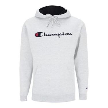 Imagem de Moletom Champion Felpado c Capuz Logo Script Ink Cinza-Masculino