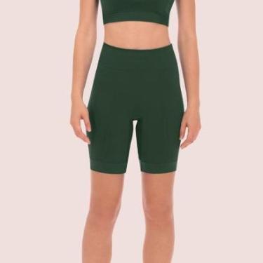 Imagem de Bermuda Fitness Plié Feminina Sem Costura Canelada-Feminino