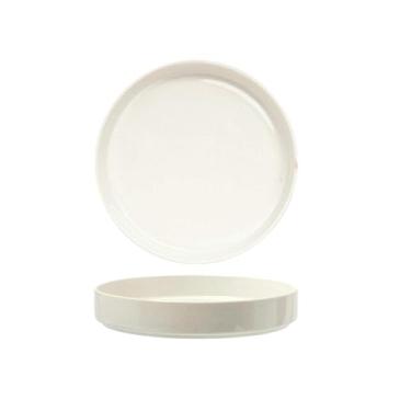 Imagem de Esmalte redondo retrô de cerâmica prato fundo para casa fresco e requintado personalidade - prato profundo branco puro 21,8 cm