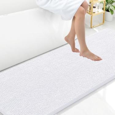 Imagem de Arotive Tapetes de banheiro 70 x 24, tapetes de banho de chenille felpudos absorventes extramacios, laváveis na máquina, tapetes de banho antiderrapantes para banheiro, banheira e chuveiro, acessórios