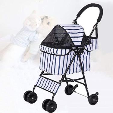 Imagem de U5GAAALPPQ9 Carrinho de bebê leve com 4 rodas para cães e gatos, bolsa de armazenamento 1