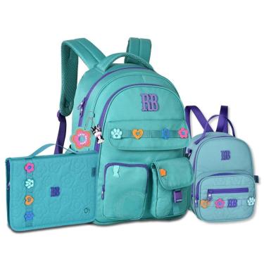 Imagem de Mochila Feminina com Lancheira Térmica e Estojo Fichário-Feminino