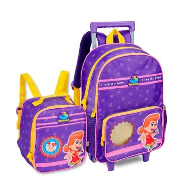 Imagem de Mochila Rodinhas com Lancheira Três Palavrinhas Kit Infantil-Feminino