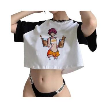 Imagem de 90s Femboy fairycore goth crop top Mulher manga gótica moda coreana ca