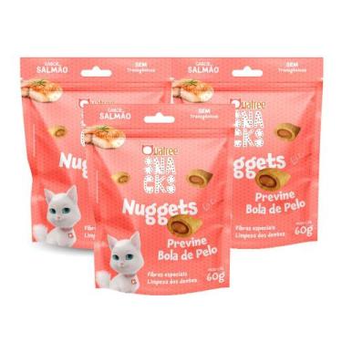 Imagem de Kit 3 Snacks Quatree Nuggets para Gatos Sabor Salmão 60g