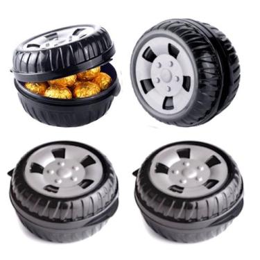 Imagem de Pote de Lembranças festa Infantil Roda de Carro Kit com 4 - Plasútil