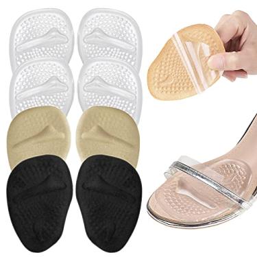 Imagem de Almofadas de meio pé para mulheres, almofadas de pé de joanete para mulheres, almofadas para antepé evitam que os pés deslizem para a frente, inserções de almofada de conforto de salto alto, almofadas