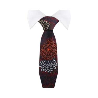 Imagem de Gravata Masculina Slim Paisley De 36 Cores, Luxuosa, Azul Vintage, Par