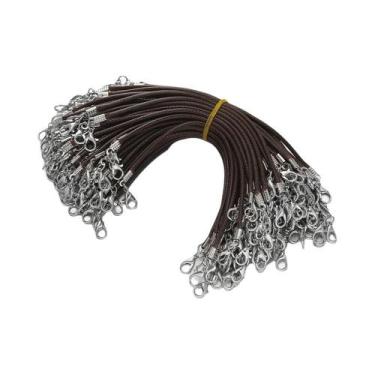 Imagem de Cordão Trançado De Couro PU De 2mm Com Fecho De Lagosta Em Liga De Alu