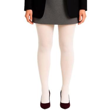 Imagem de Meia Calça Elastano Fio 40 Opaca Feminina Selene, M, Branco