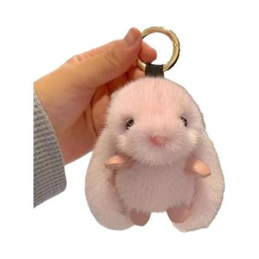 Imagem de Chaveiro De Coelho Fofo E Peludo, Pingente De Bolsa De Coelhinho De Pe
