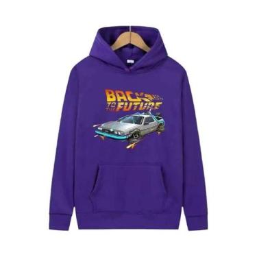 Imagem de Hoodie Retro Com Estampa De Carro DeLorean Para Homens, Manga Longa, C