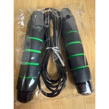 Imagem de Corda de pular fitness com aderência confortável, comprimento ajustável, salto rápido (verde)