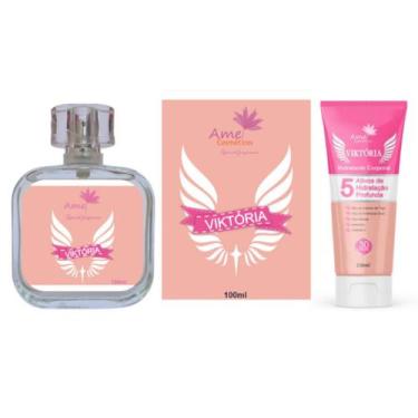 Imagem de Kit Perfume e Creme Hidratante Viktória Feminino 100ml Alta Fixação - 