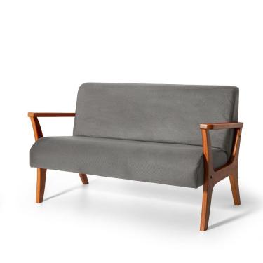 Imagem de Namoradeira 2 Lugares Estofada Cléo Cinza