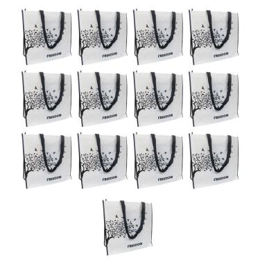 Imagem de Bolsa Ecologica Sacola Ecobag Ombro Kit 13 Unidades Retornavel Mercado Compras Reutilizavel