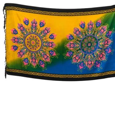 Imagem de Lenço Canga Estampado Cangão Gigante Saida de Praia Poliéster Colorida