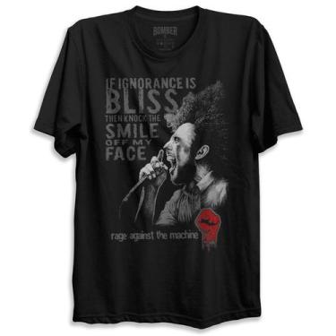 Imagem de Camiseta Preta Banda Rage Against the Machine If Ignorance Is Bliss Bo