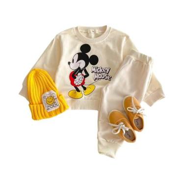 Imagem de Conjunto De Moletom Infantil Disney Mickey Com Capuz E Calça De Manga 