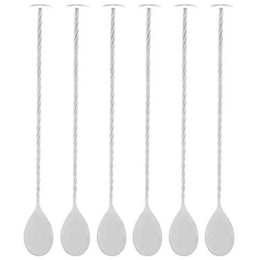 Imagem de Kit 6 Colheres Bailarinas Inox 26cm Tress Lyor Prata Bartend