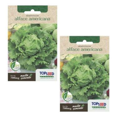 Imagem de 2x Sementes Alface Americana Crocante Alta Germinação Hortas E Vasos -