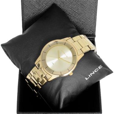 Imagem de Relogio Lince Feminino Analogico Dourado com Cifras + NF