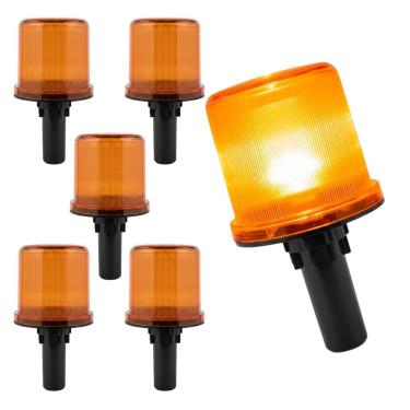 Imagem de Sinalizador Solar Viario Kit 5 Uni Cone Obra Transito Sinalizaçao Rodovia Transito Sinalizaçao Obra Emergencia Acidente