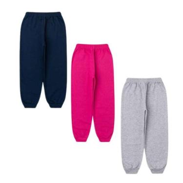 Imagem de Kit 3 Calças De Moletom Juvenil Infantil Inverno Menina Menino - TGS C