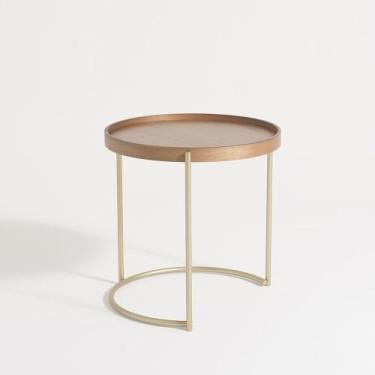 Imagem de Mesa lateral Capri Mèdia Apoio Bandeja Aço Carbono Funcional - Roncall