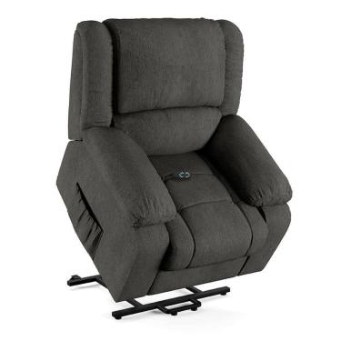 Imagem de Poltrona Do Papai Reclinável Sala De Cinema Barcelona Elevação Lift Elétrico Linho Chumbo