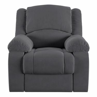 Imagem de Poltrona Do Papai Reclinável Sala De Cinema Barcelona Manual Veludo Cinza Grafite