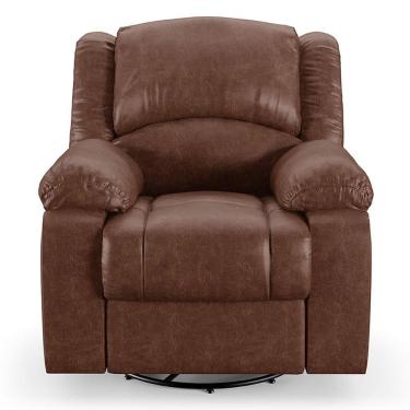 Imagem de Poltrona Do Papai Reclinável Sala De Cinema Barcelona Glider Manual Giratória Massagem Usb Marrom