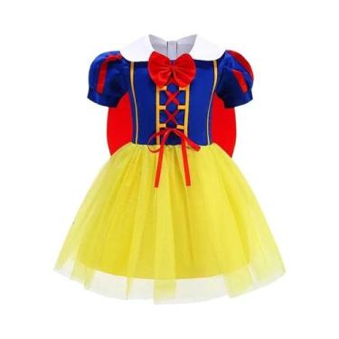 Imagem de Fantasia De Princesa Branca De Neve Para Meninas Com Capa Vermelha Par