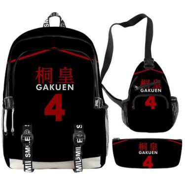 Imagem de Conjunto de mochilas Kurokos Basketballs Anime School com bolsa USB - 
