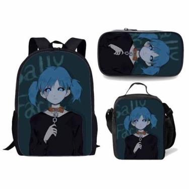Imagem de Conjunto de mochilas Sallys Faces Cartoon Kids School Nylon 3 unidades