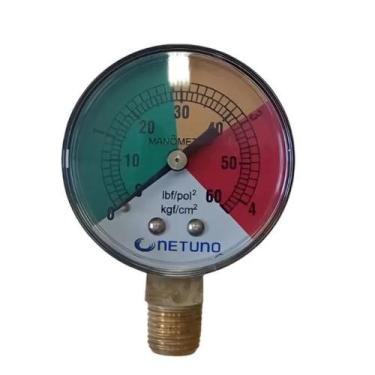 Imagem de Manômetro Netuno 60 PSI Medidor de Pressão para Filtro de Piscina