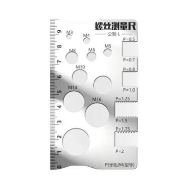 Imagem de Régua De Medição De Roscas Em Aço Inoxidável, Ferramenta De Calibrador