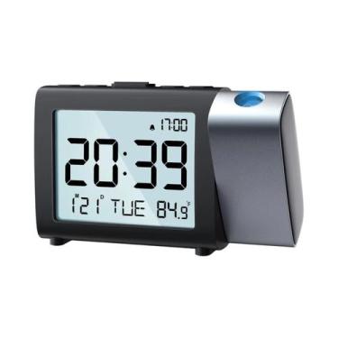 Imagem de Despertador Digital LED Recarregável Com Projeção E Carregador USB Par