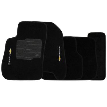 Imagem de Jogo de Tapete Automotivo Carpete Chevrolet Prisma 2013 à 2019 Soft Logo Bordado 5 Peças