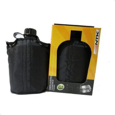 Imagem de Cantil Plástico 900ML Militar Nautika, Trilha, Camping, Preto